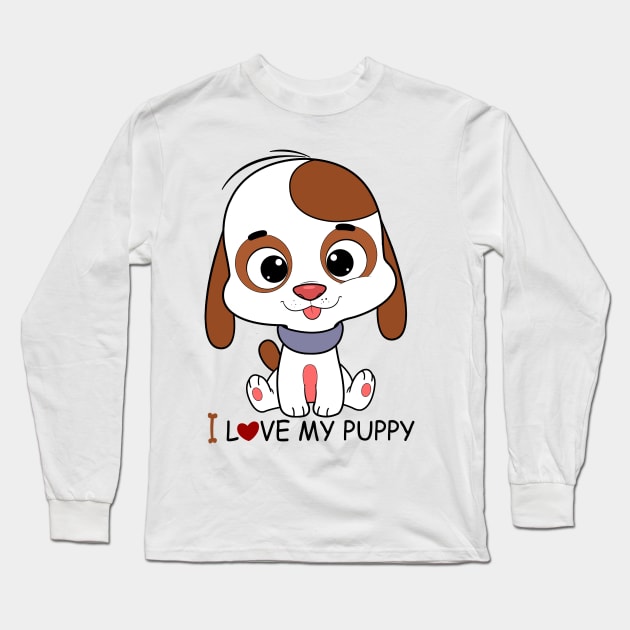 i love my puppy Long Sleeve T-Shirt by nabilllll